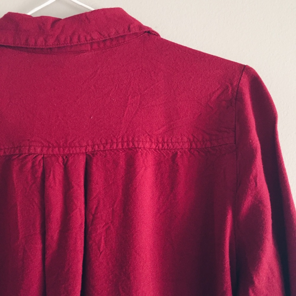 Uo Sparkle & Fade Red Button Up Tunic Mini Dress - image 4